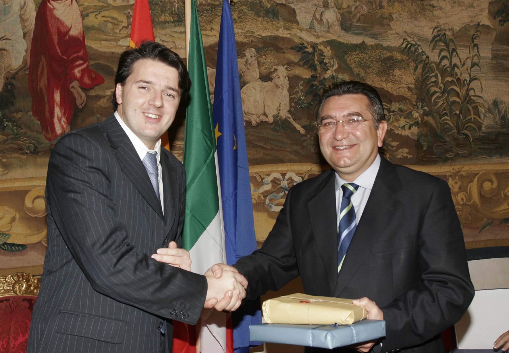 Il Presidente Matteo Renzi e il Presidente della Deputazione provinciale di Valencia Fernando Giner Giner
