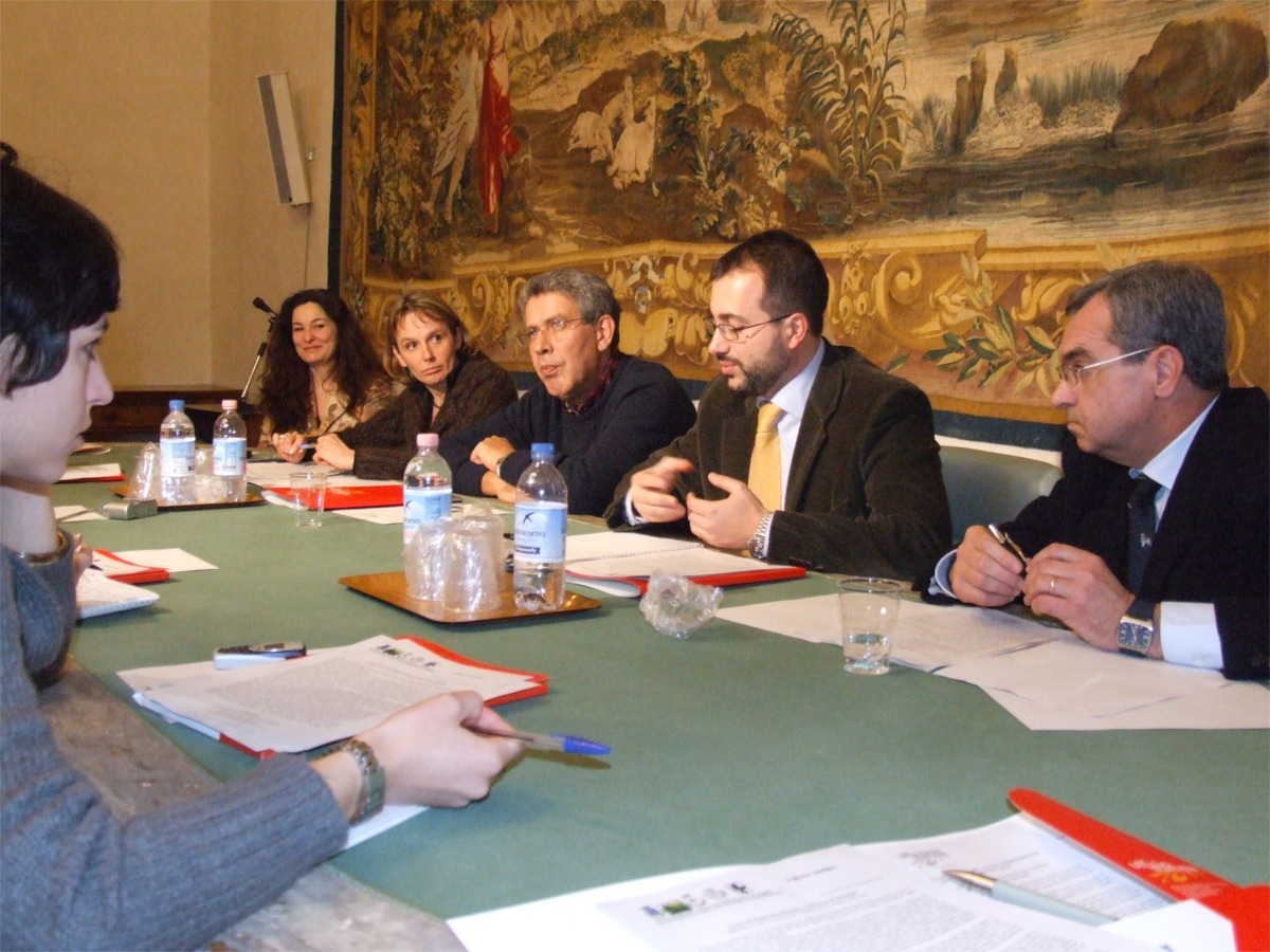 La presentazione del Piano strutturale di Borgo San Lorenzo in Palazzo Medici Riccardi. Da destra Nigi, Bettarini, Conti, Scotti