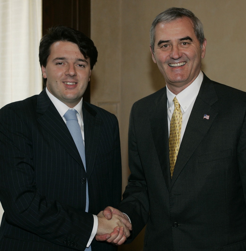 Il Presidente Renzi e l'Ambasciatore degli Stati Uniti Ronald P. Spogli