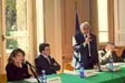 Prof.ssa Nicoletta Maraschio, Presidente Matteo Renzi, Presidente dell'Accademia Francesco Sabatini.