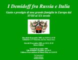 Locandina del convegno "I Demidoff fra Russia e Italia"