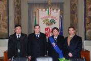 L'Ambasciatore Ganiev con il Presidente del Consiglio provinciale David Ermini e il consigliere Leonardo Comucci