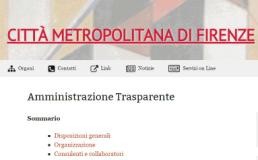 Pagina della Amministrazione trasparente sul sito della Città metropolitana