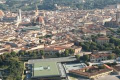 Veduta aerea della Fortezza da Basso e di Firenze dal sito di Firenze Fiera
