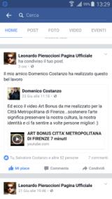 I video dell'Art Bonus sulla pagina facebook di Leonardo Pieraccioni
