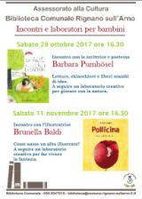Locandina incontri per i bambini alla biblioteca di Rignano