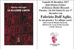 L'invito per l'incontro con Fabrizio Dall'Aglio