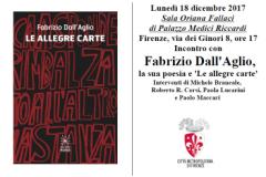 Lunedì 18 dicembre 2017 l'incontro con il poeta Fabrizio Dall'Aglio