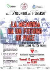 “Genesi e sviluppo della deportazione politica italiana”, il 13 gennaio (ore 18, sede Auser) Aned con “La memoria ha un futuro di pace” per gli Incontri del Venerdì