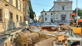 Tramvia, lavori Piazza San Marco (foto Antonello Serino - Met Ufficio Stampa)