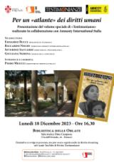 'Per un atlante dei diritti umani': presentazione a Firenze lunedì 18 dicembre 2023