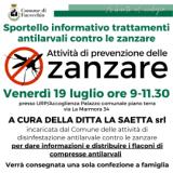 Il Comune di Fucecchio ospita lo sportello informativo sui trattamenti contro le zanzare