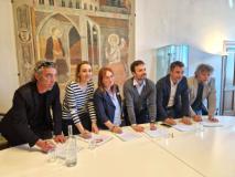 I Sindaci Giuseppe Carovani, Lorenzo Falchi, Andea Tagliaferri e i rappresentanti dei sindacati.