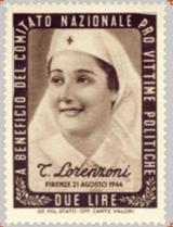 Maria Assunta Lorenzoni in un francobollo commemorativo (Fonte foto Istituto Resistenza)