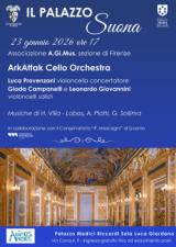 Locandina Concerto ArkAttak Cello Orchestra (fonte Agimus) 
