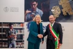 La rettrice Alessandra Petrucci e l&rsquo;assessore Dario Danti (Fonte foto Università degli Studi di Firenze)