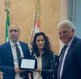 Con Simone Calamai il sindaco di Montemurlo (PO), Emma Marrazzo e Ugo De Vita alla Presentazione in Municipio  (fonte foto comunicato stampa)