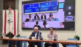 Giani e Boni collegati con De Pascale, Priolo, Frisoni e Sbaraglia (fonte foto comunicato stampa)
