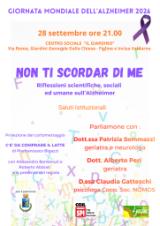 Alzheimer, Una serata per conoscere la malattia ed affrontarla con più consapevolezza