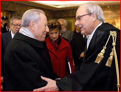 Il Presidente Carlo Azeglio Ciampi con Francesco Staderini in occasione dellinaugurazione dellAnno Giudiziario della Corte dei Conti, nel 2005