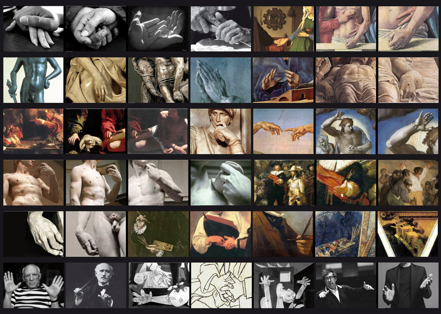 Immagini da Michelangelo sul tema delle mani