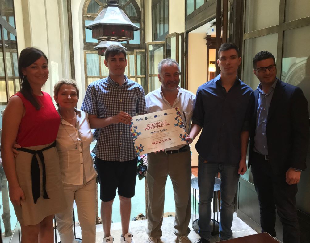 Andrea Lepri e Oliviero Manetti con i responsabili del progetto Erasmus Plus Dante