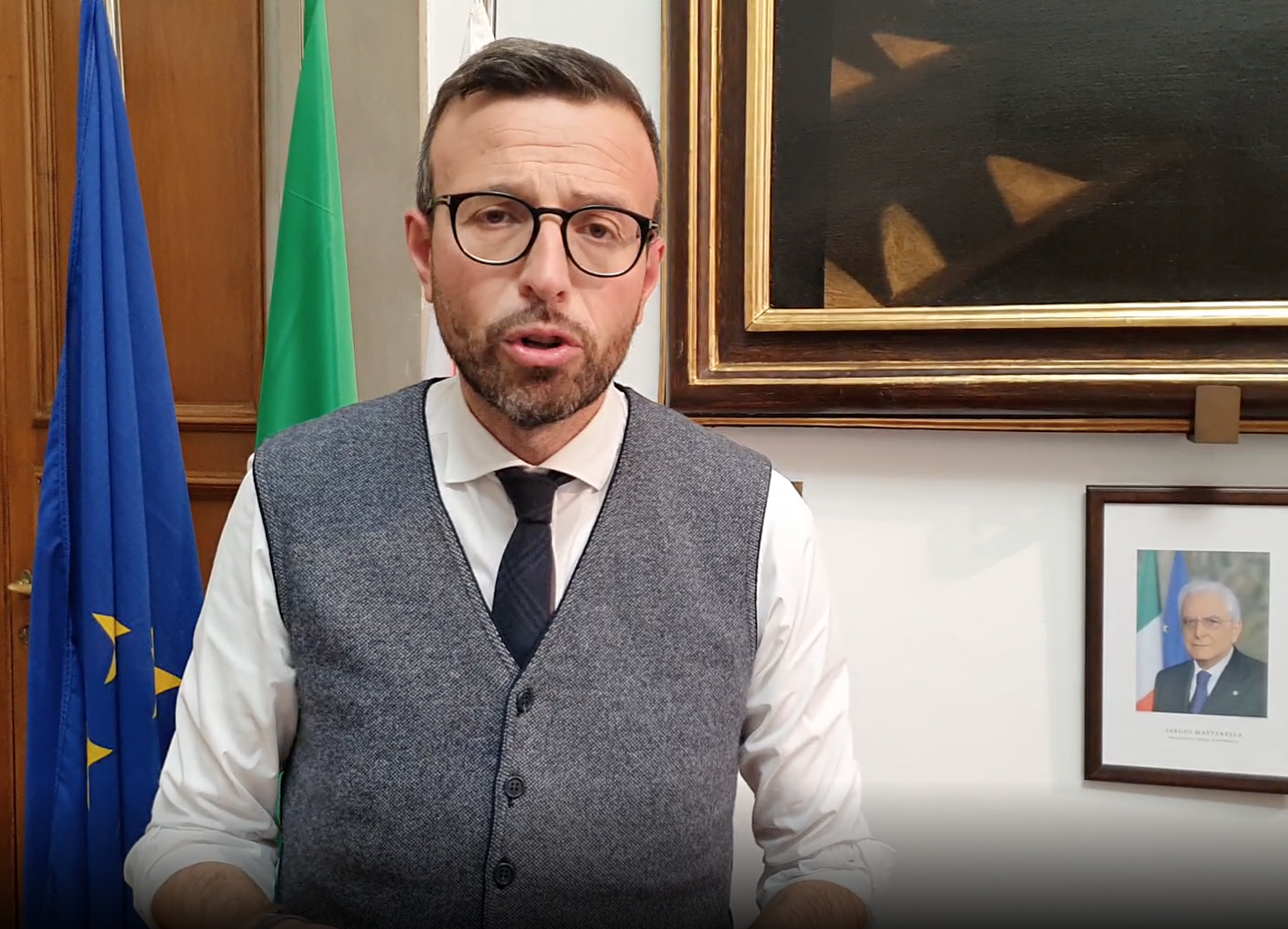 Presidente consiglio Antonio Mazzeo (foto frame videomessaggio)