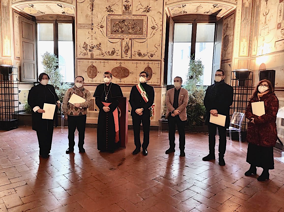 Cardinale Betori in Palazzo Vecchio (foto da comunicato stampa)