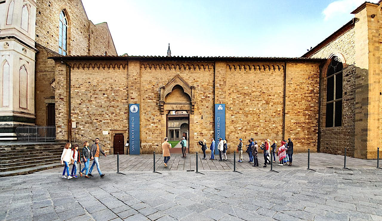 Il nuovo ingresso del percorso di visita di Santa Croce che parte da piazza Santa Croce (Fonte foto Opera di Santa Croce)