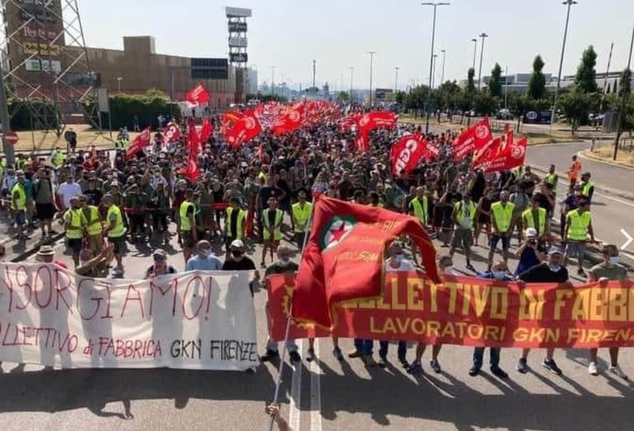 Manifestazione Gkn a Campi Bisenzio (foto sito Camera del Lavoro di Firenze)