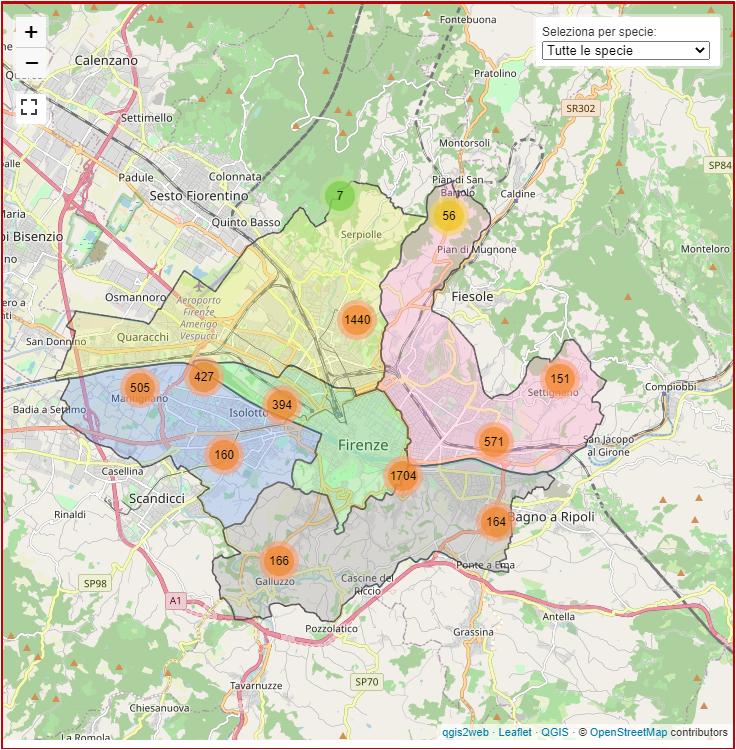 Il dataset con i dati e la mappa interattiva della localizzazione degli alberi da frutto appartenenti al Verde Pubblico del Comune di Firenze
