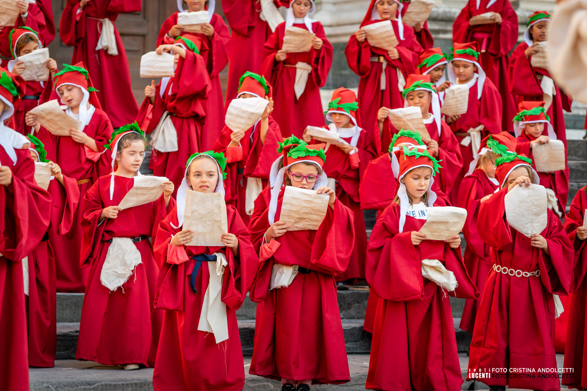 Dante in piazza (Foto di Cristina Andolcetti - - Venti Lucenti, fonte comune di Figline e Incisa Valdarno)