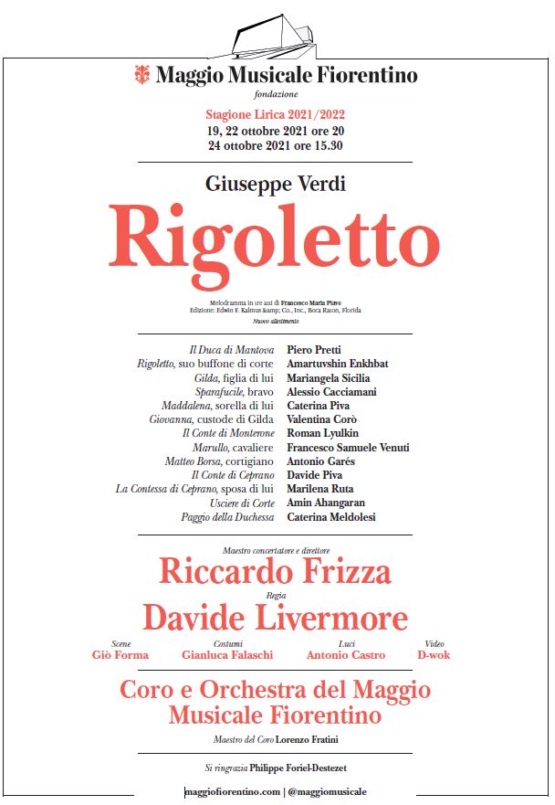 Locandina Rigoletto al Teatro del Maggio