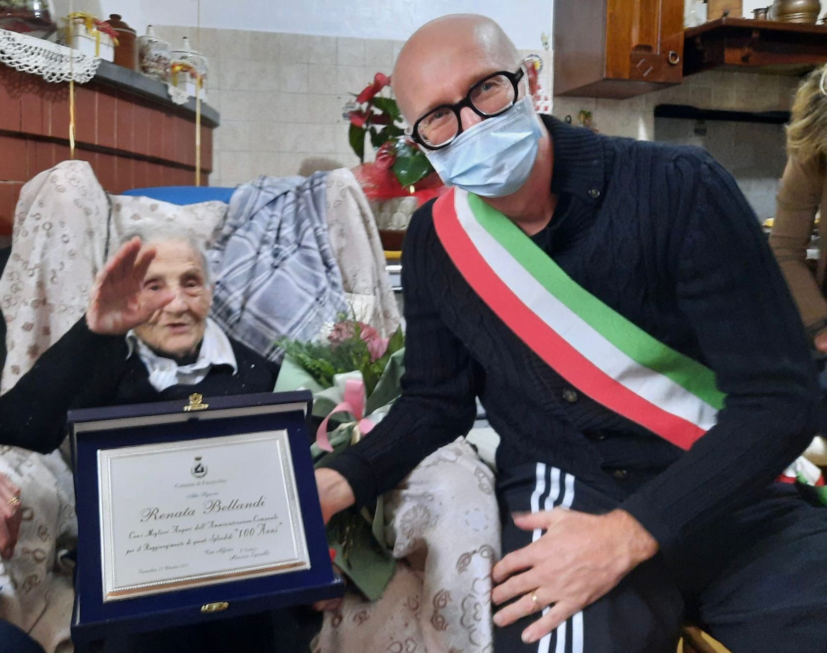 Renata Bellandi con il sindaco Alessio Spinelli (Fonte foto Comune di Fucecchio)