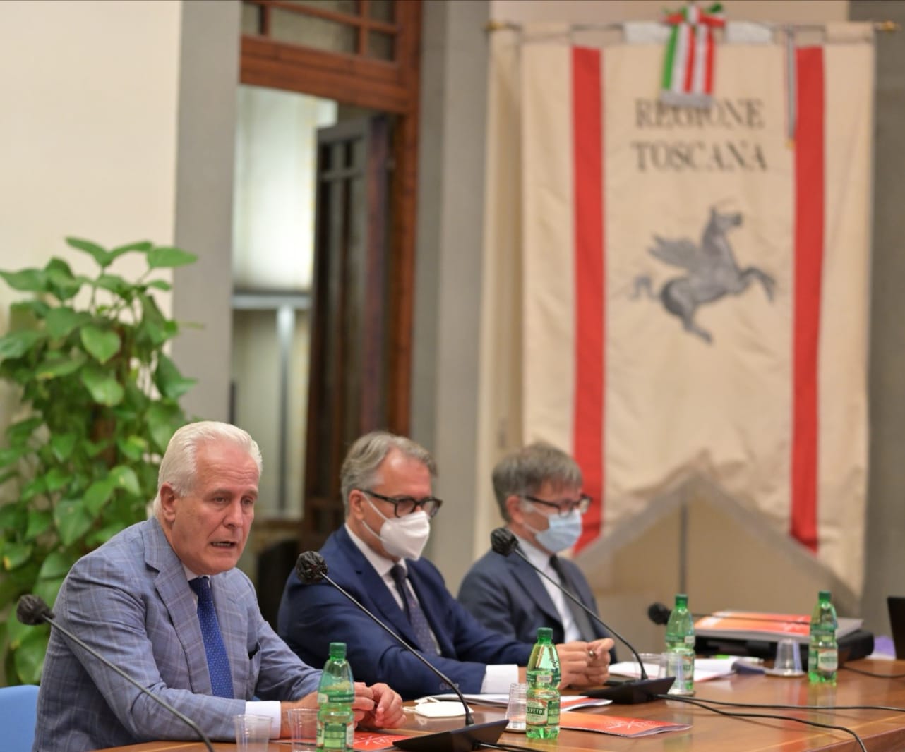 Un momento della conferenza stampa (Fonte foto Regione Toscana)