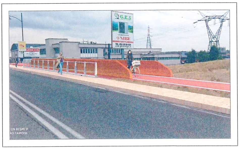 Progetto esecutivo della pista ciclabile di via di Prato (Fonte immagine Comune di Calenzano)