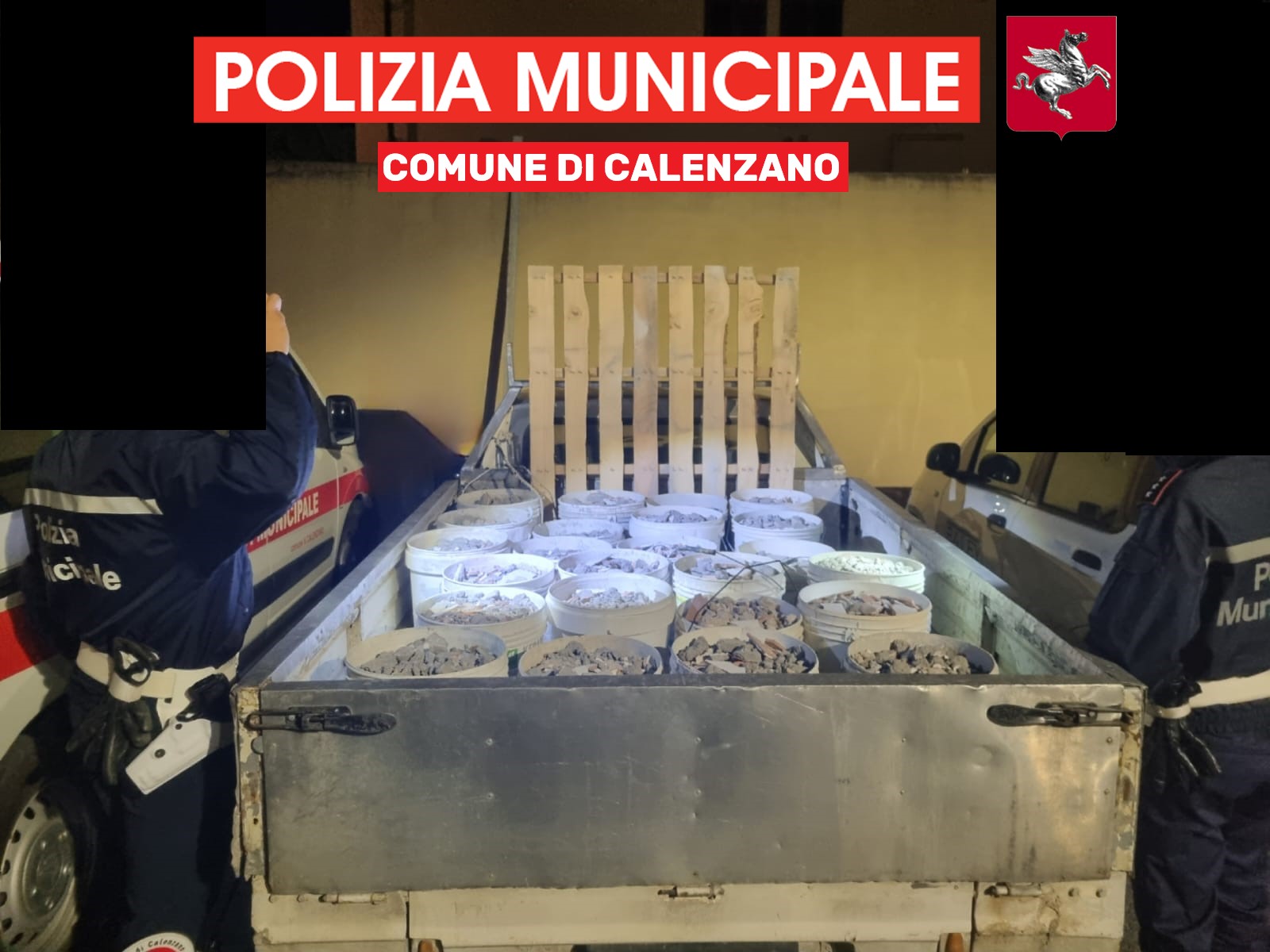 Trasporto illecito di rifiuti (Fonte foto Comune di Calenzano Polizia Municipale)
