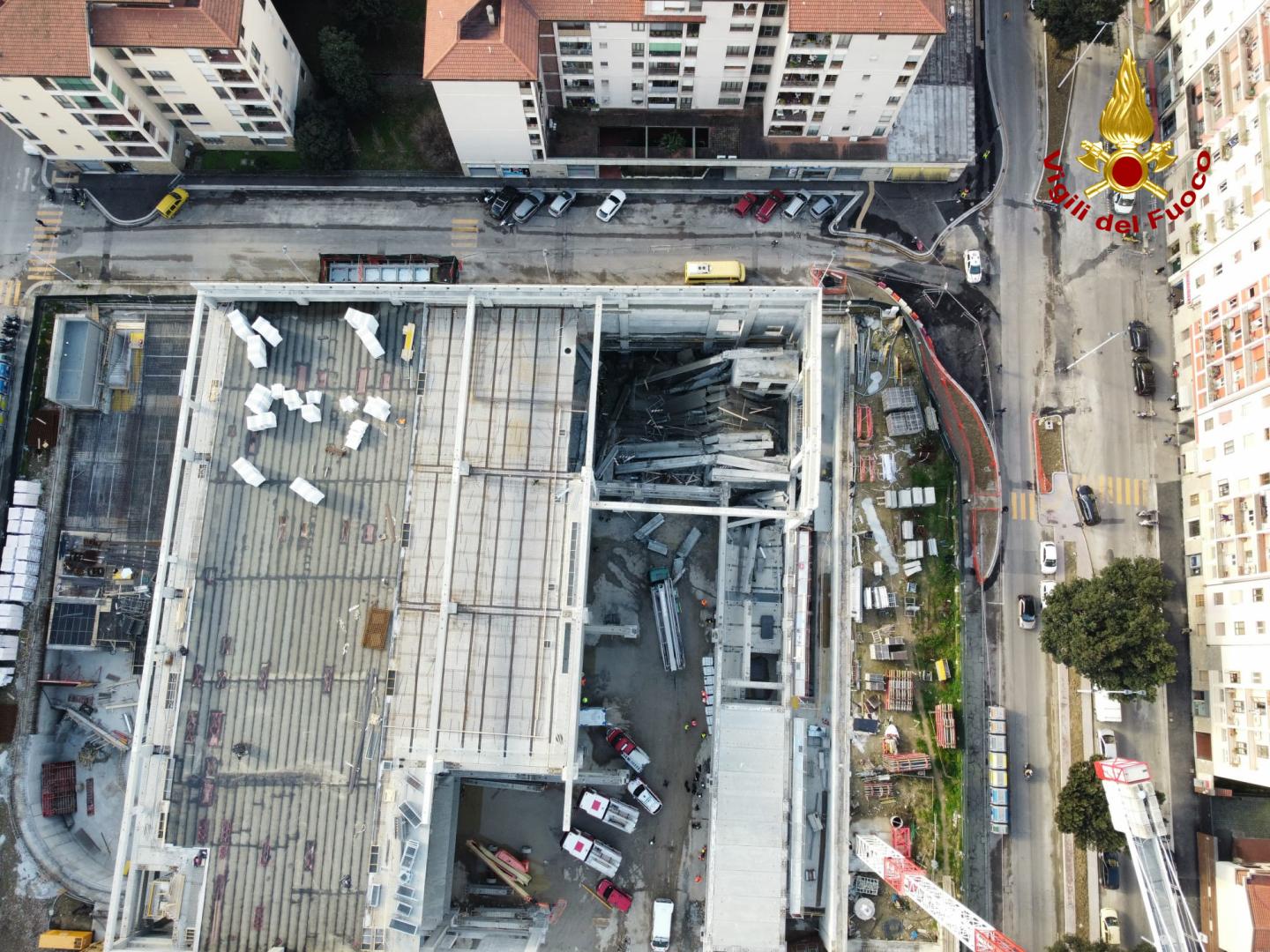 Crollo Via Mariti - Fonte foto Vigili del Fuoco