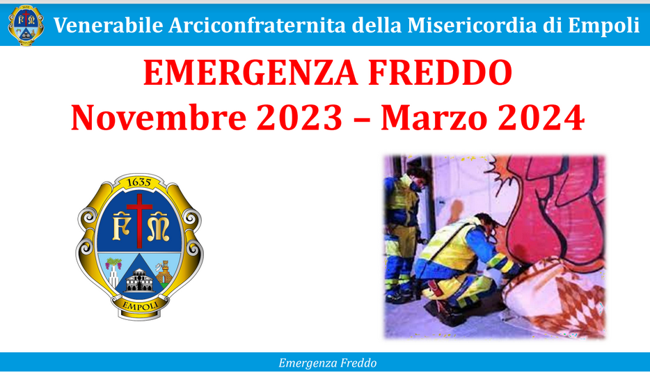 La Misericordia di Empoli presenta i dati del servizio Emergenza Freddo 2023-2024