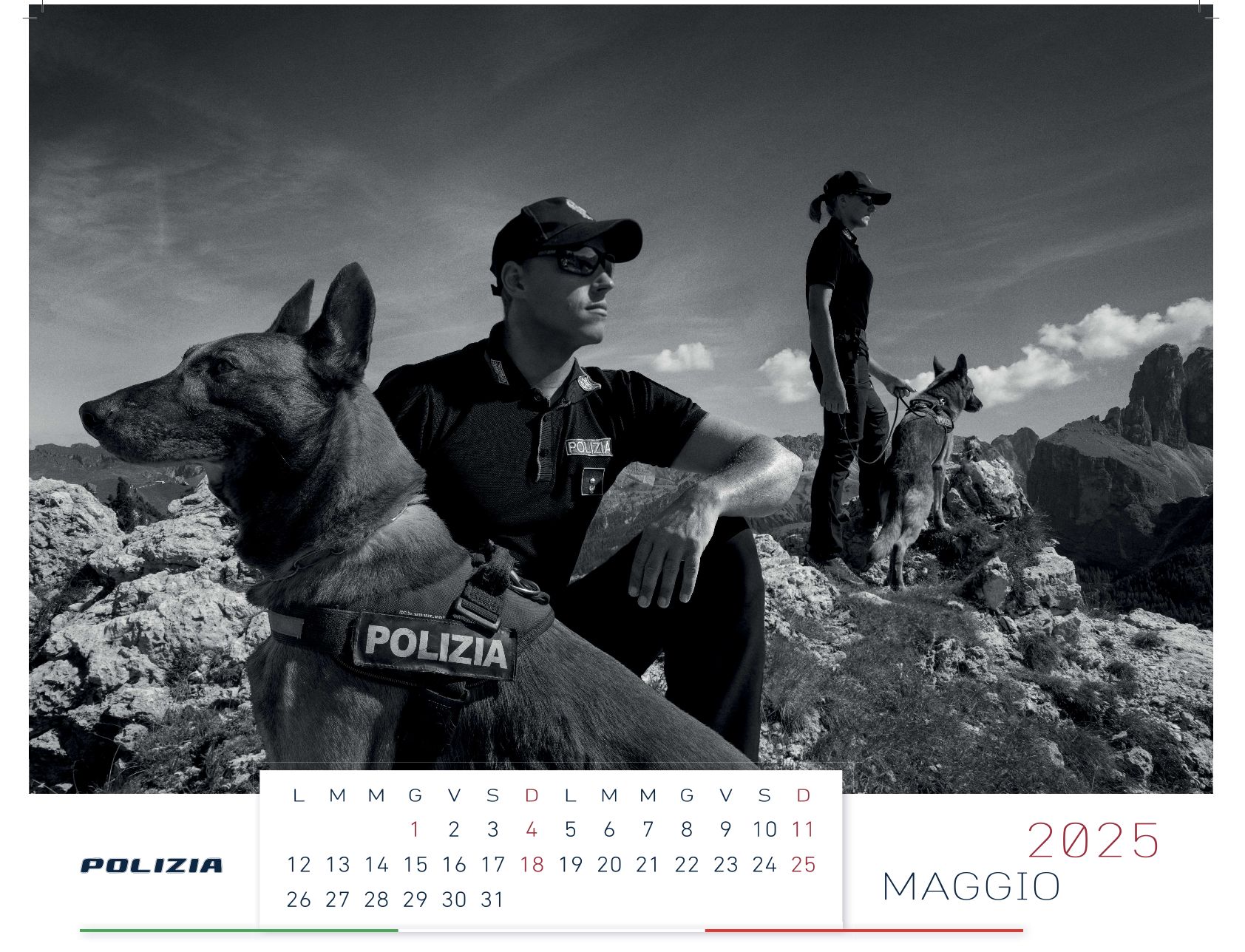 Una preview del calendario (Fonte Polizia di Stato)