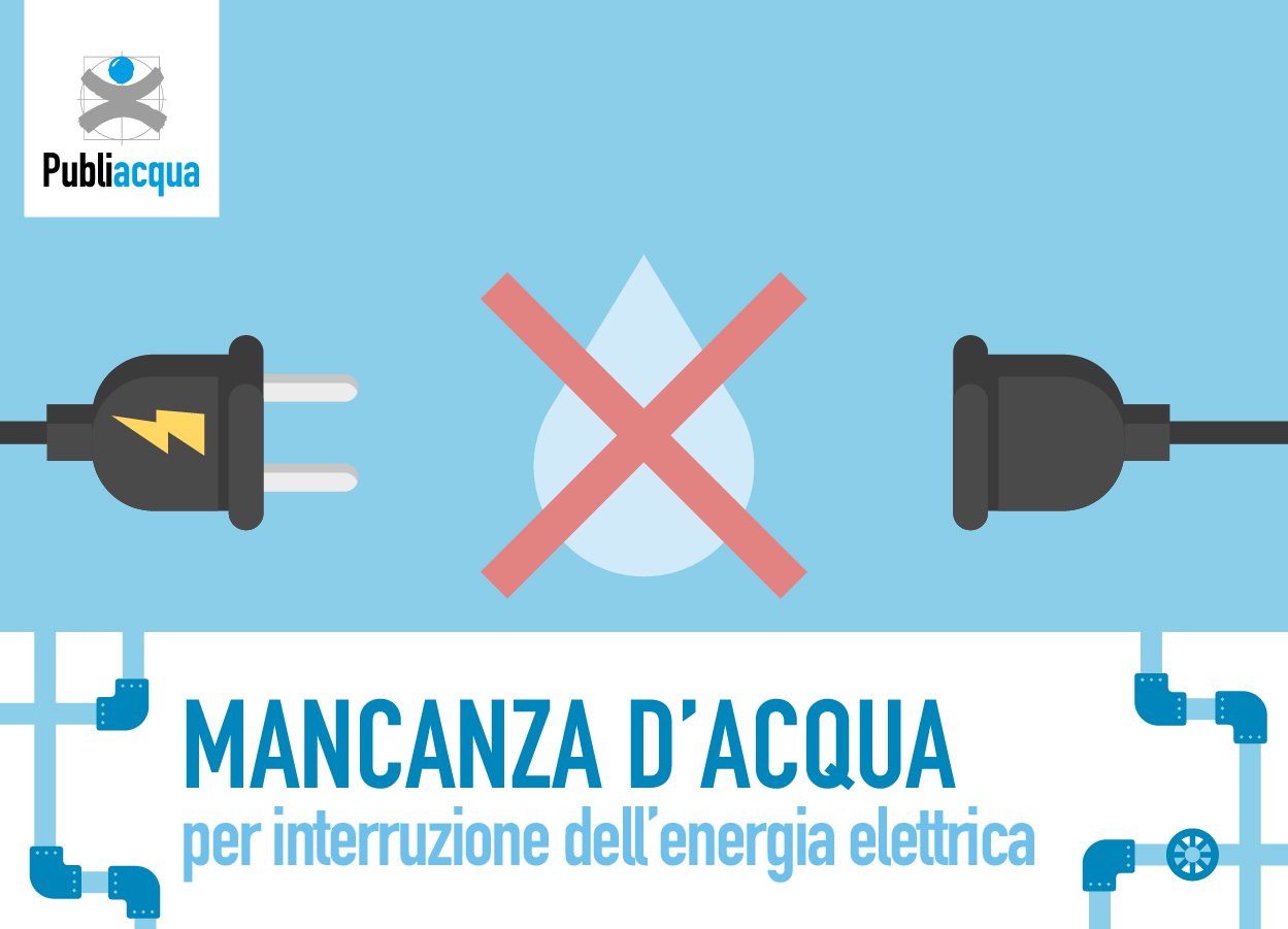 Possibili mancanze d'acqua e abbassamenti di pressione per distacco energia elettrica