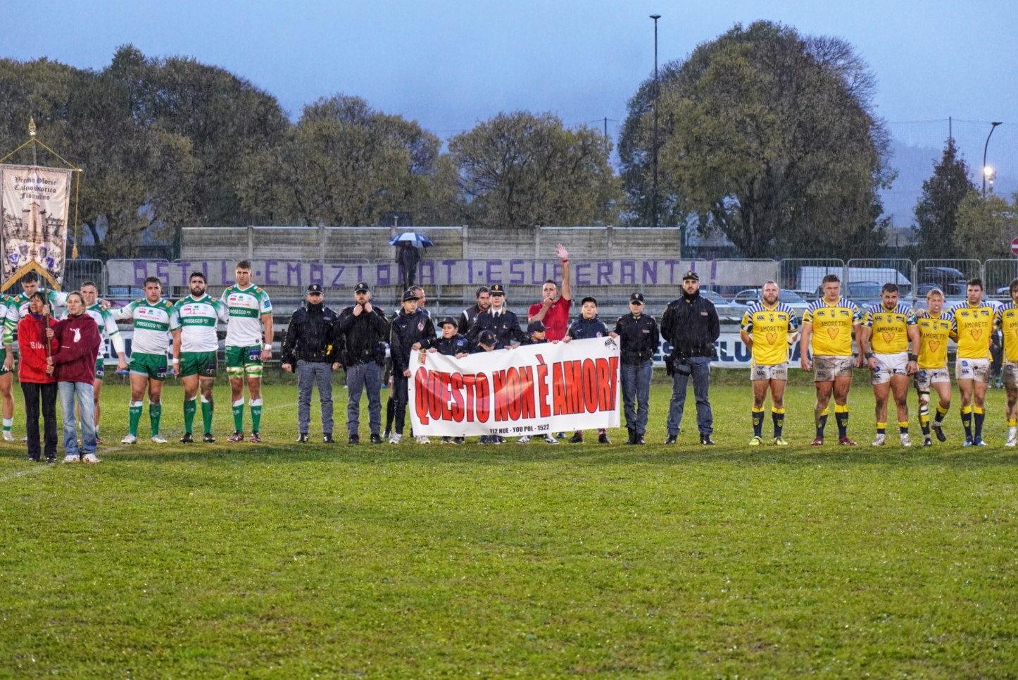 Polizia di Stato, ACF Fiorentina e le eccellenze del rugby insieme per dire NO alla violenza di genere (Fonte foto Polizia di Stato)