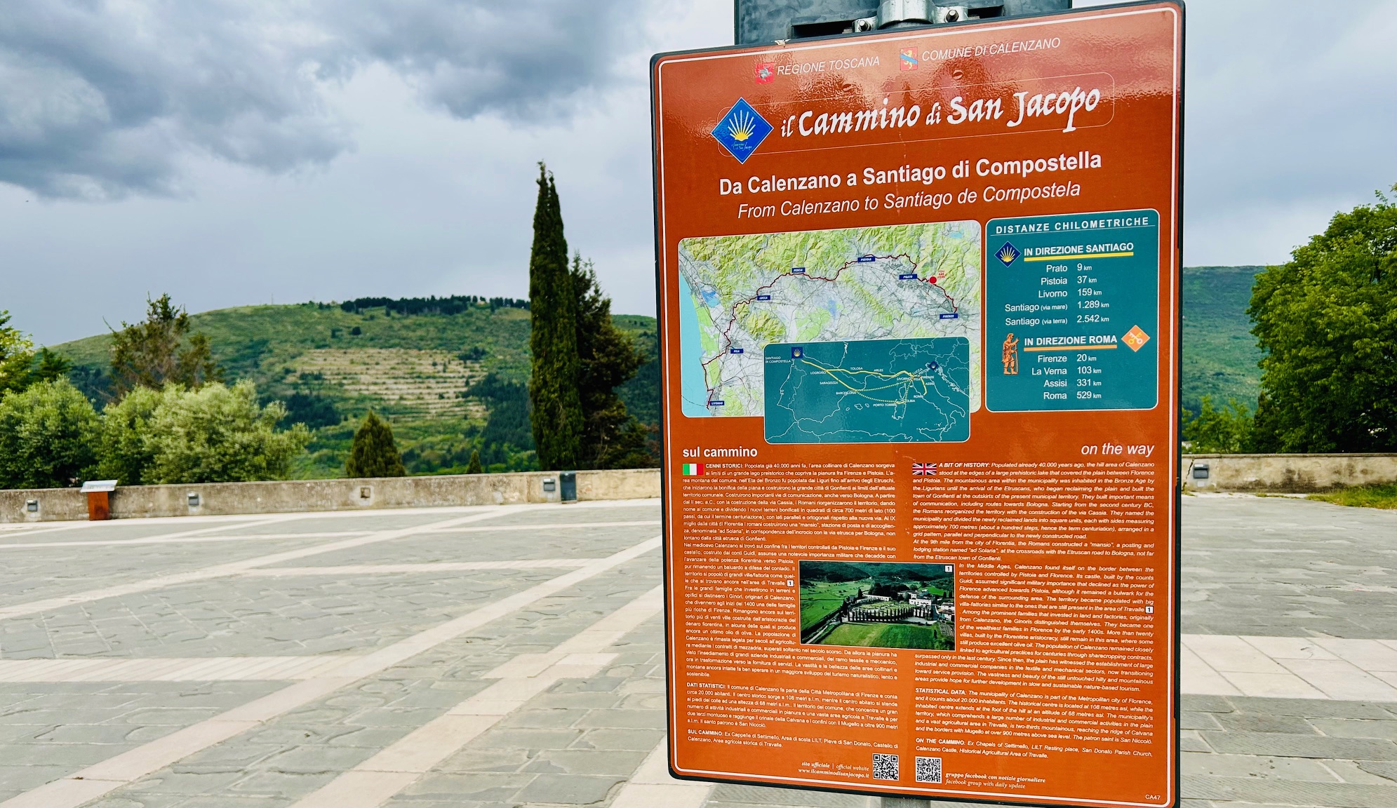 Rinnovata la convenzione per il Cammino di San Jacopo, cartello (Fonte foto Comune di Calenzano)