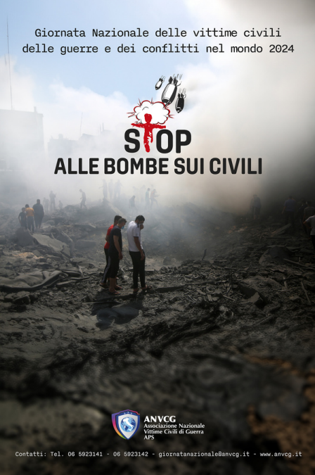 Locandina stop alle bombe sui civili