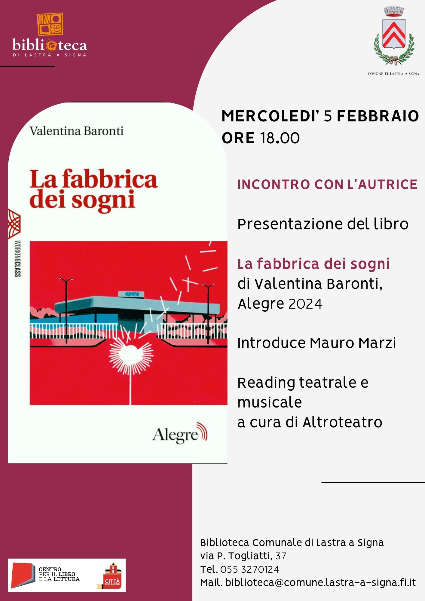 Presentazione del libro La fabbrica dei sogni di Valentina Baronti