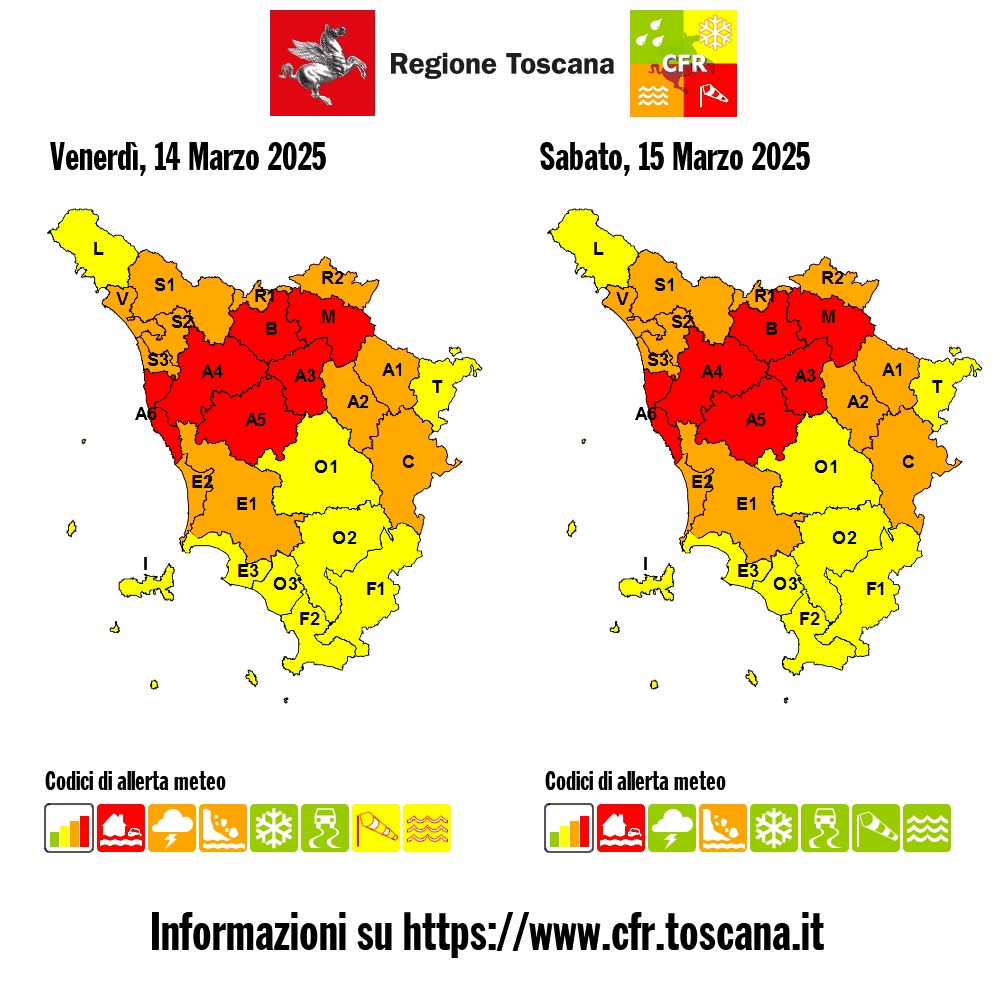 Locandina Allerta Rossa Regione Toscana 