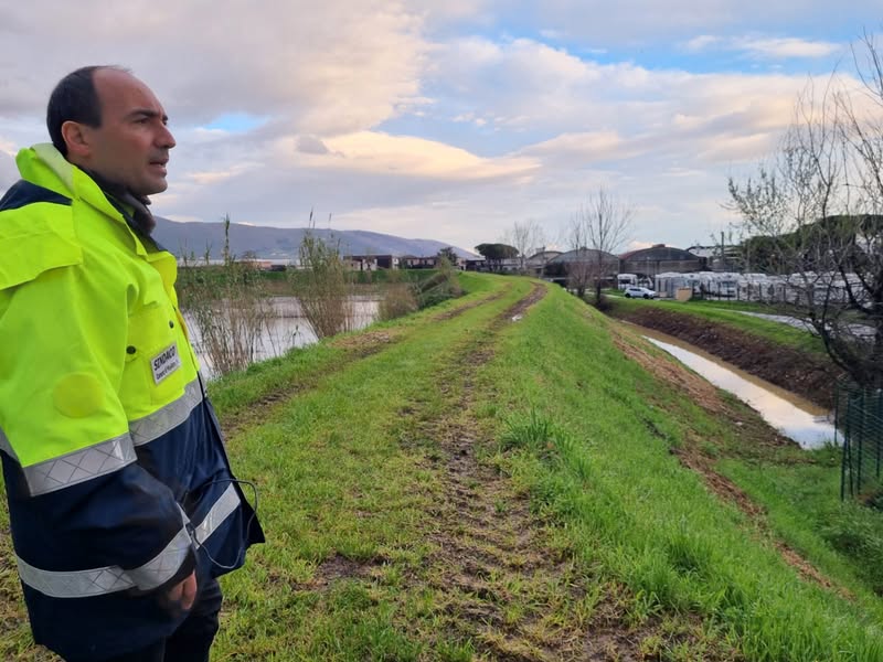 Il sindaco di Montemurlo Simone Calamai - Sopralluogo 