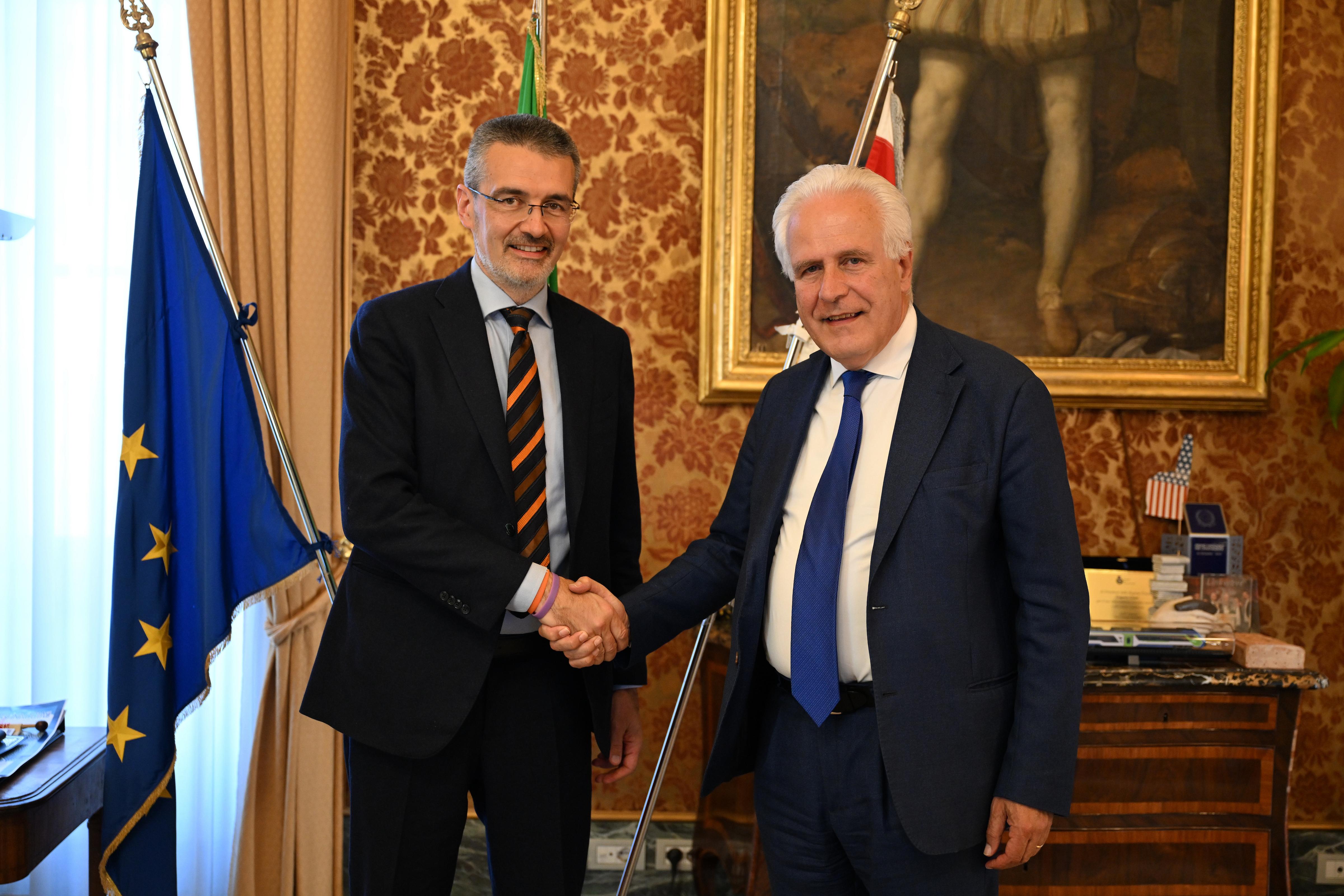 Il presidente Giani con il neo-direttore Marcelli (fonte foto comunicato stampa)
