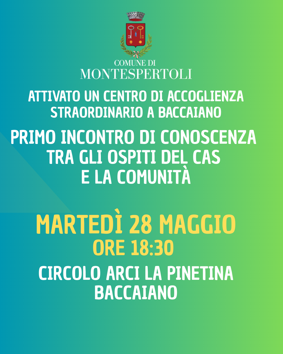 Attivato un Centro di Accoglienza Straordinario a Baccaiano