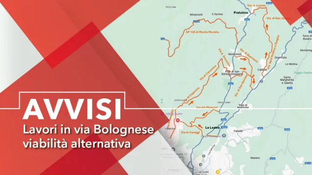 Lavori via Bolognese (Fonte banner Comune di Firenze) 